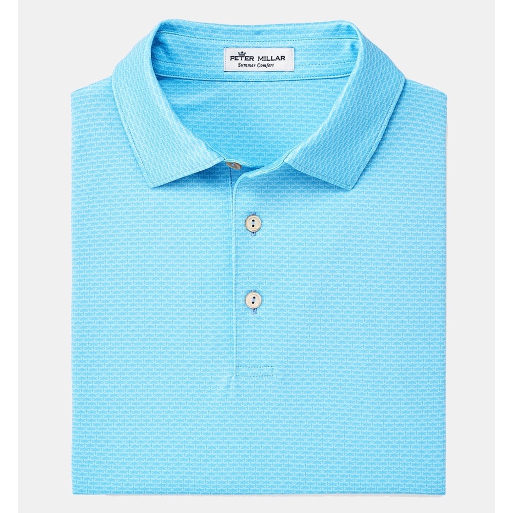 Peter Millar Summer Comfort Dragonfly Print Short Sleeve Polo Shirt Size Medium